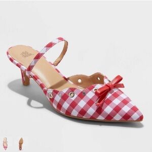 Wild Fable Red Gingham Heels with Bow .